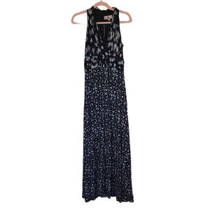 LABEL RITU KUMAR Maxi Dress Sleeveless Size 2 V Neck Black Blue
